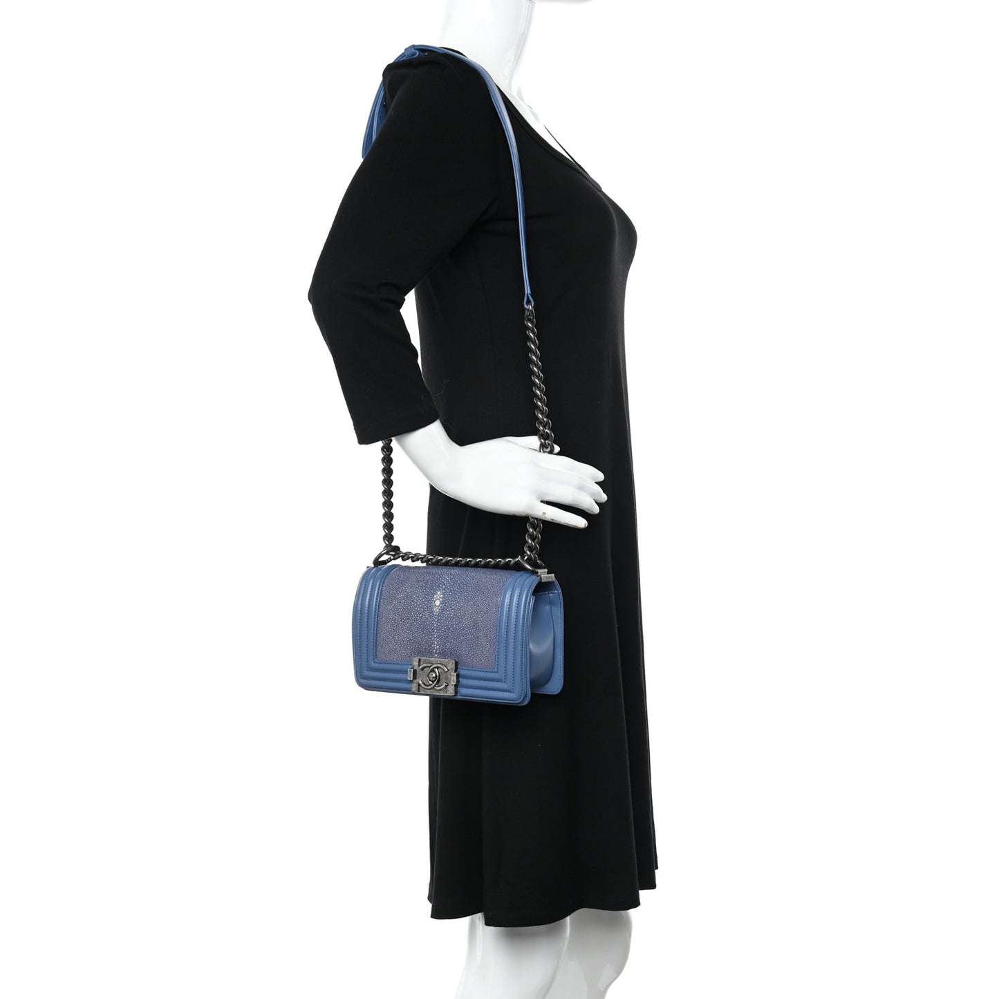 Galuchat Stingray Small Boy Flap Blue
