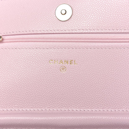 Chanel Caviar Quilted Wallet On Chain WOC Light Pink 8 of 12