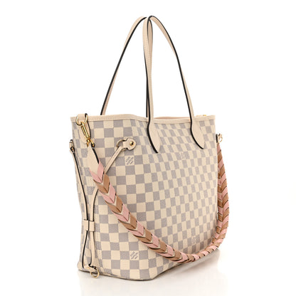 Louis Vuitton Damier Azur Braided Neverfull MM Pink 4 of 11