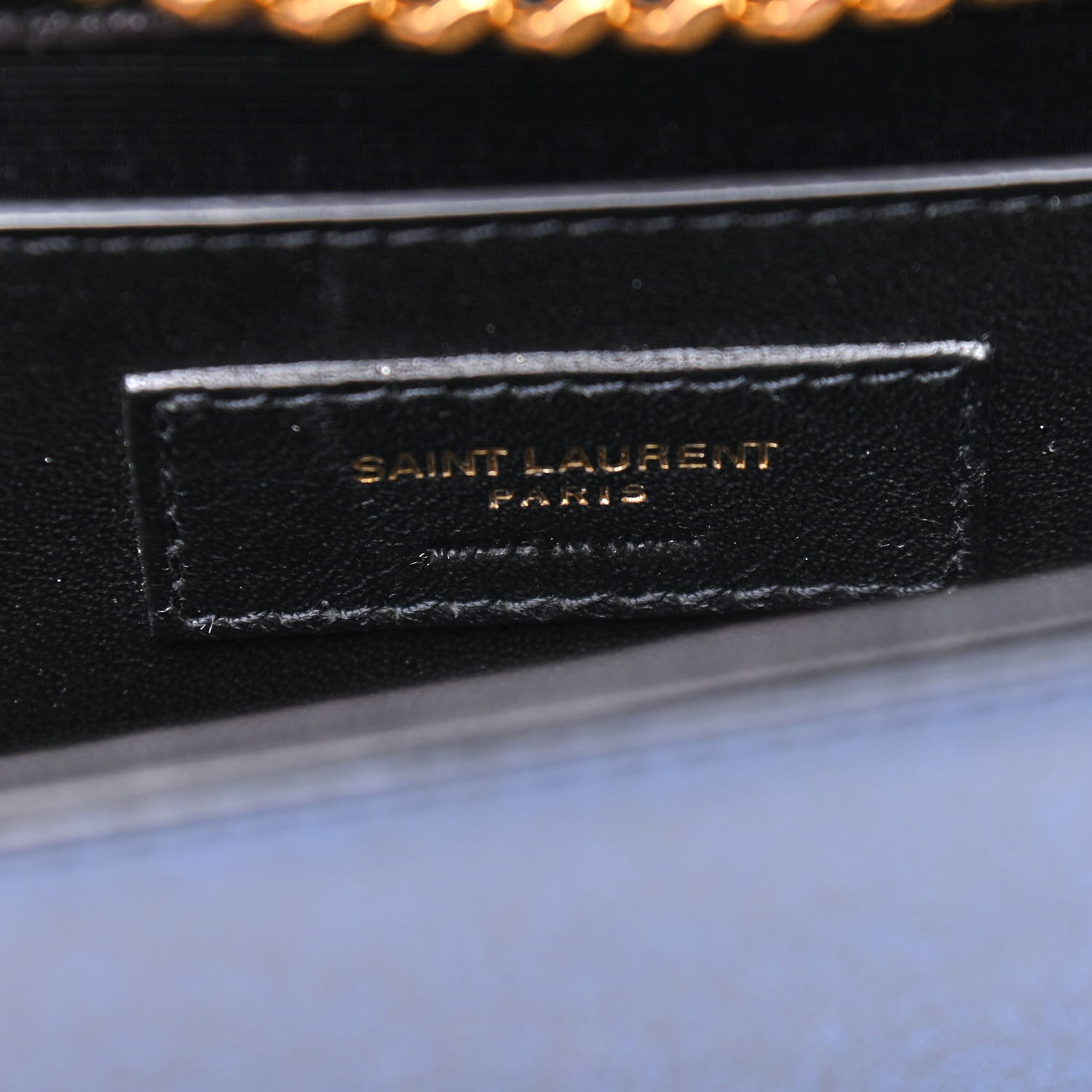 Saint Laurent Glitter Patent Small Monogram Kate Satchel Cobalt 6 of 6