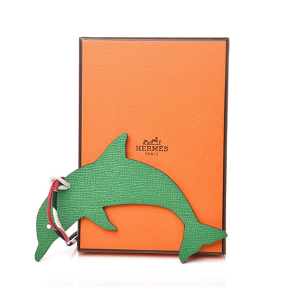 Hermes Epsom Togo Petit H Dolphin Bag Charm Bamboo Craie 4 of 4