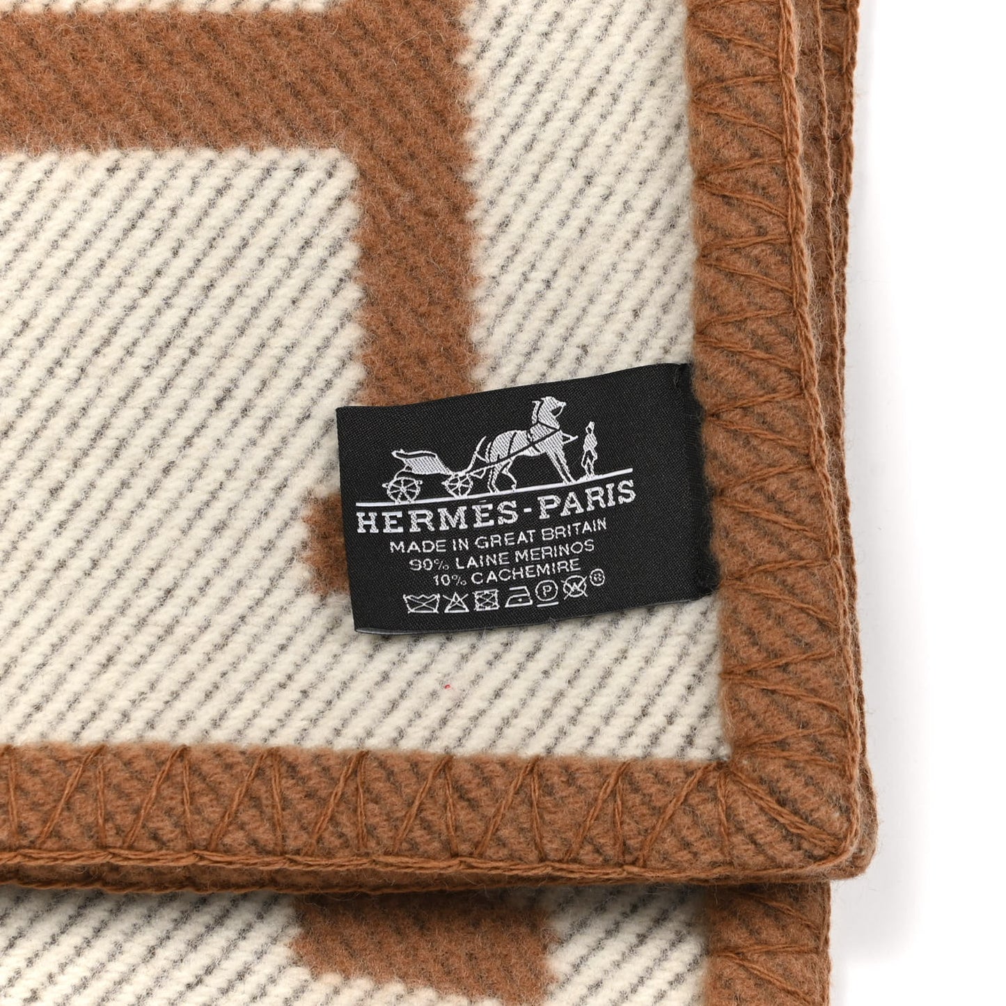 Wool Cashmere New Classic Avalon Blanket Ecru Camel