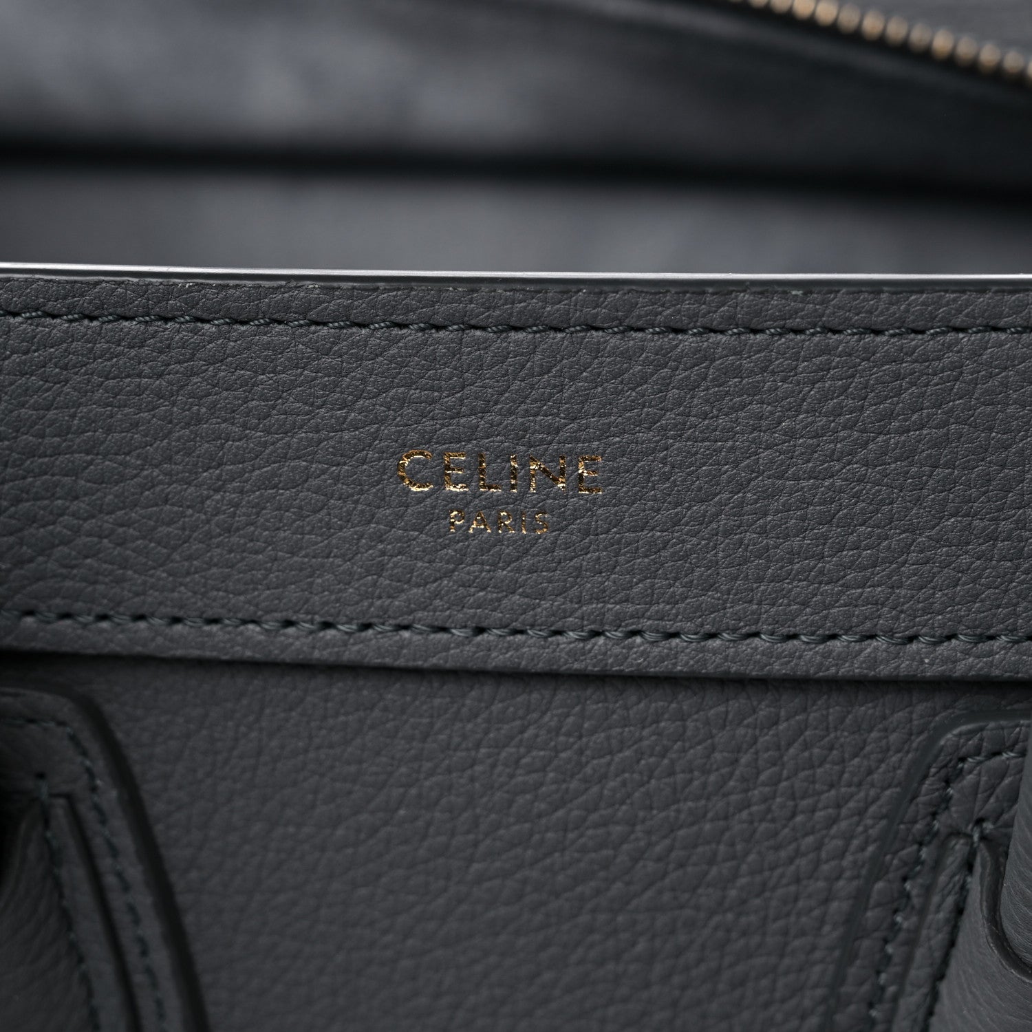 Celine Drummed Calfskin Nano Luggage Kohl 6 of 15