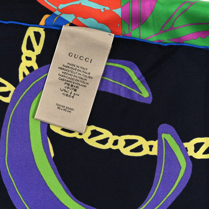 Gucci Silk Twill Bag Print Square Scarf Black Multicolor 3 of 3