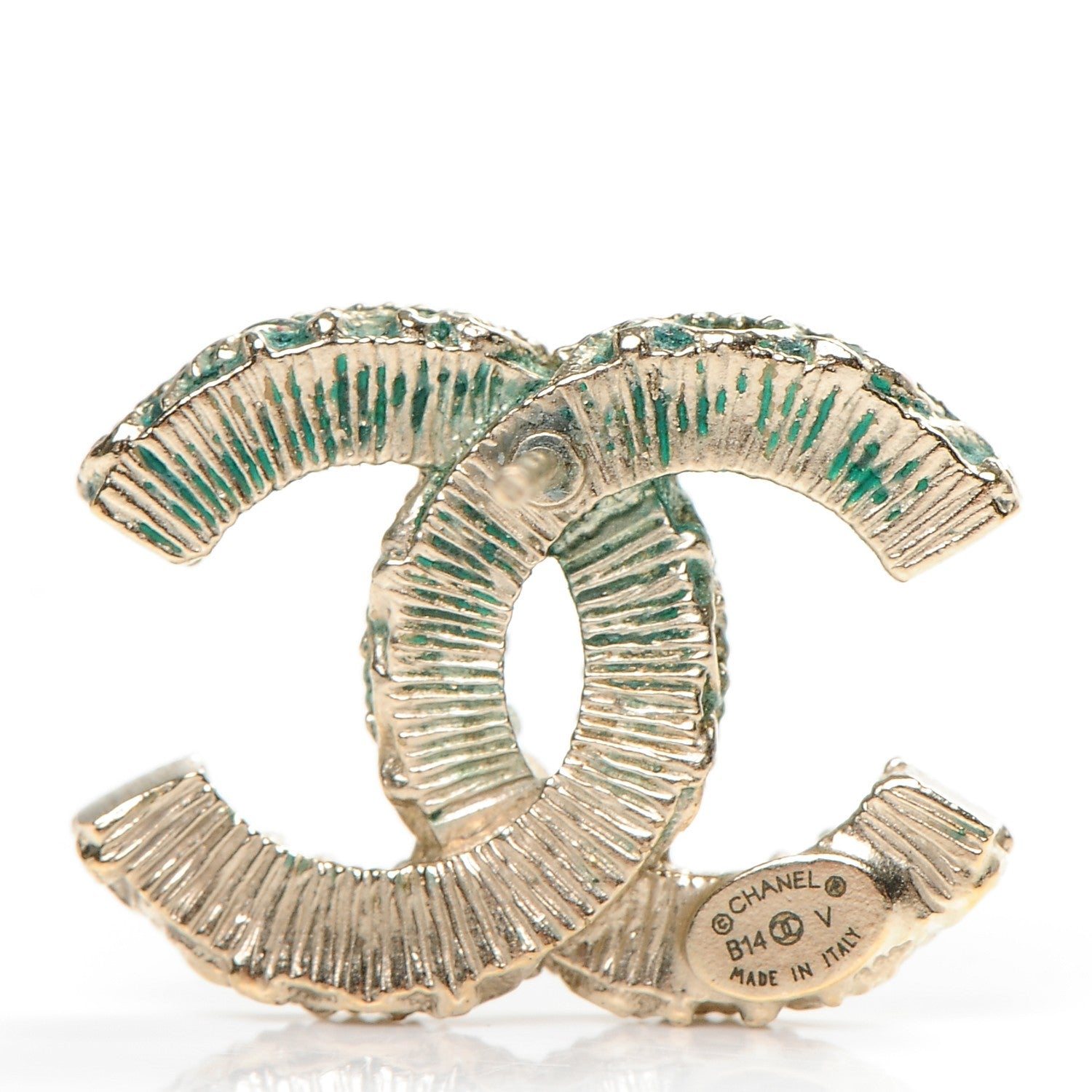 Chanel Enamel CC Baroque Earrings Black Gold 5 of 6