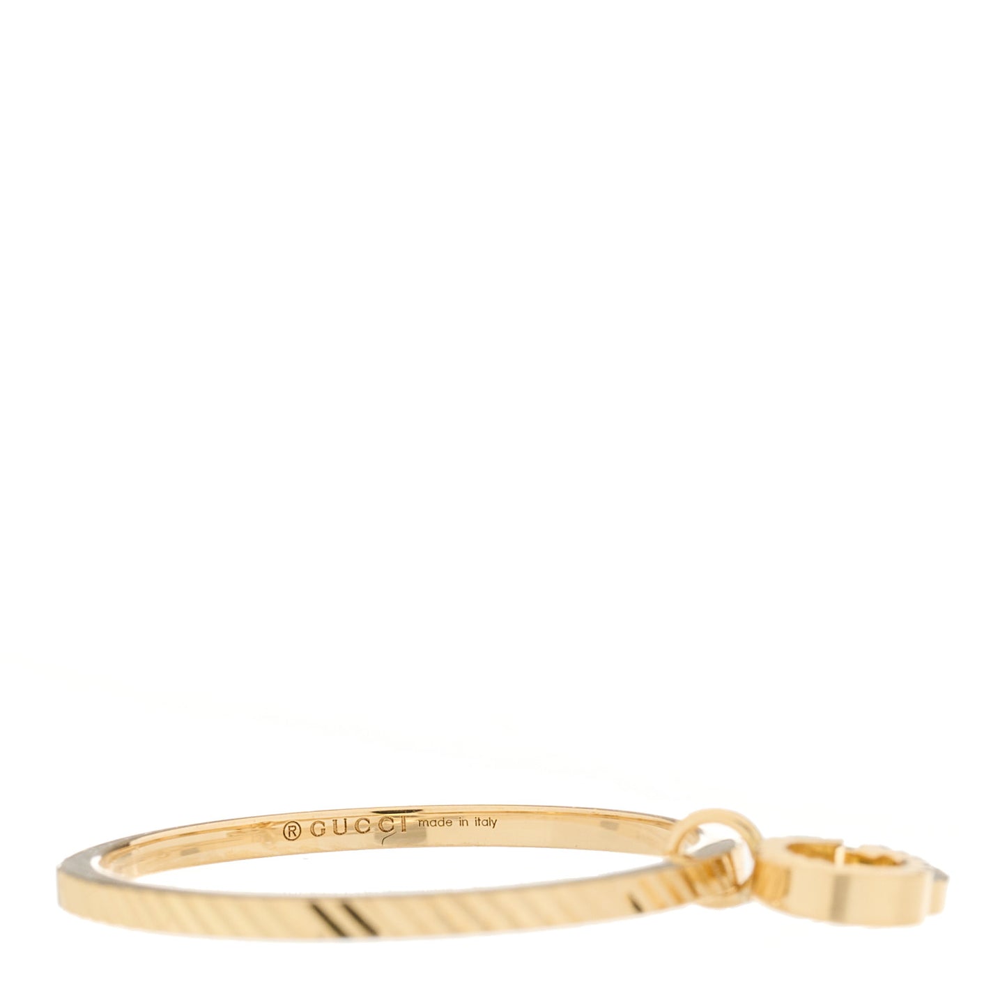 18K Yellow Gold GG Running Charm Ring 50 5.5