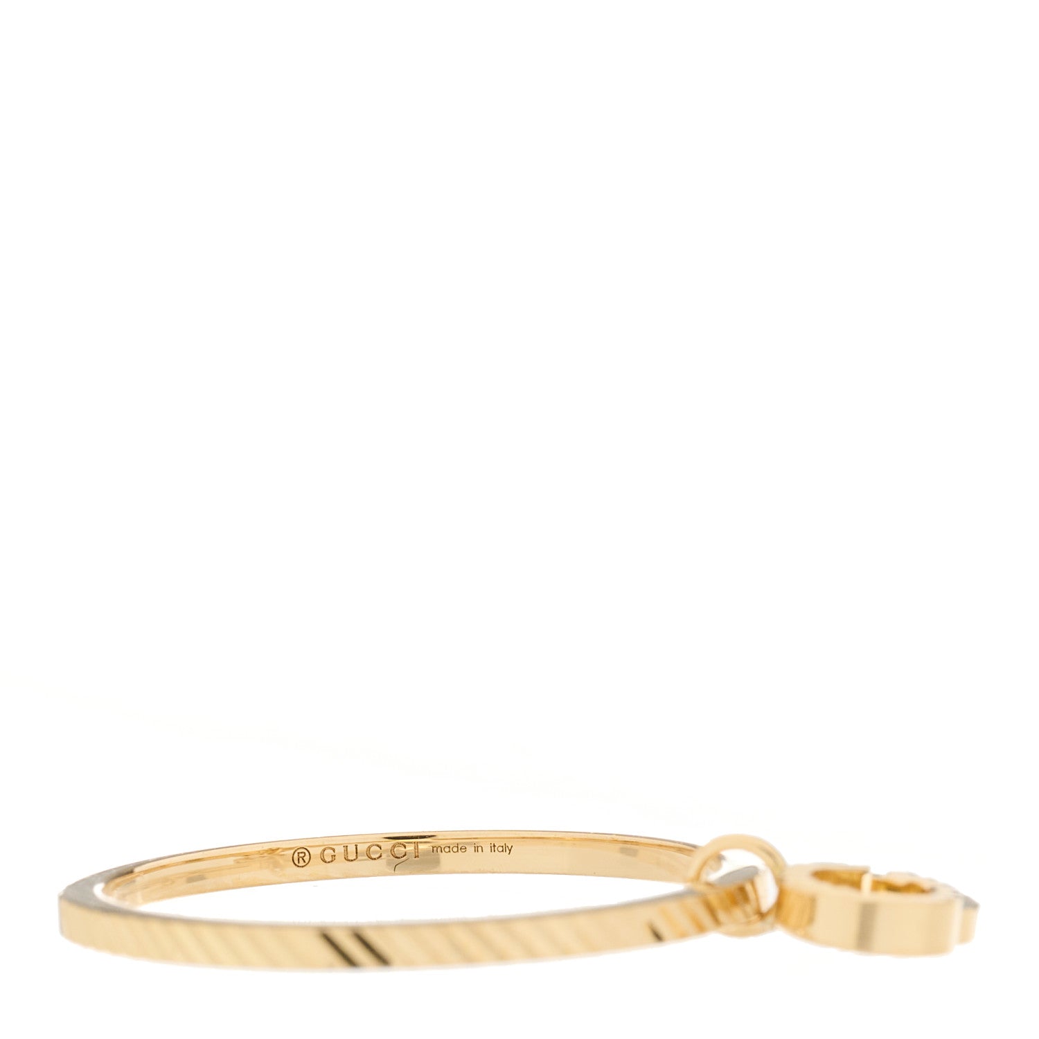 Gucci 18K Yellow Gold GG Running Charm Ring 50 5.5 5 of 5