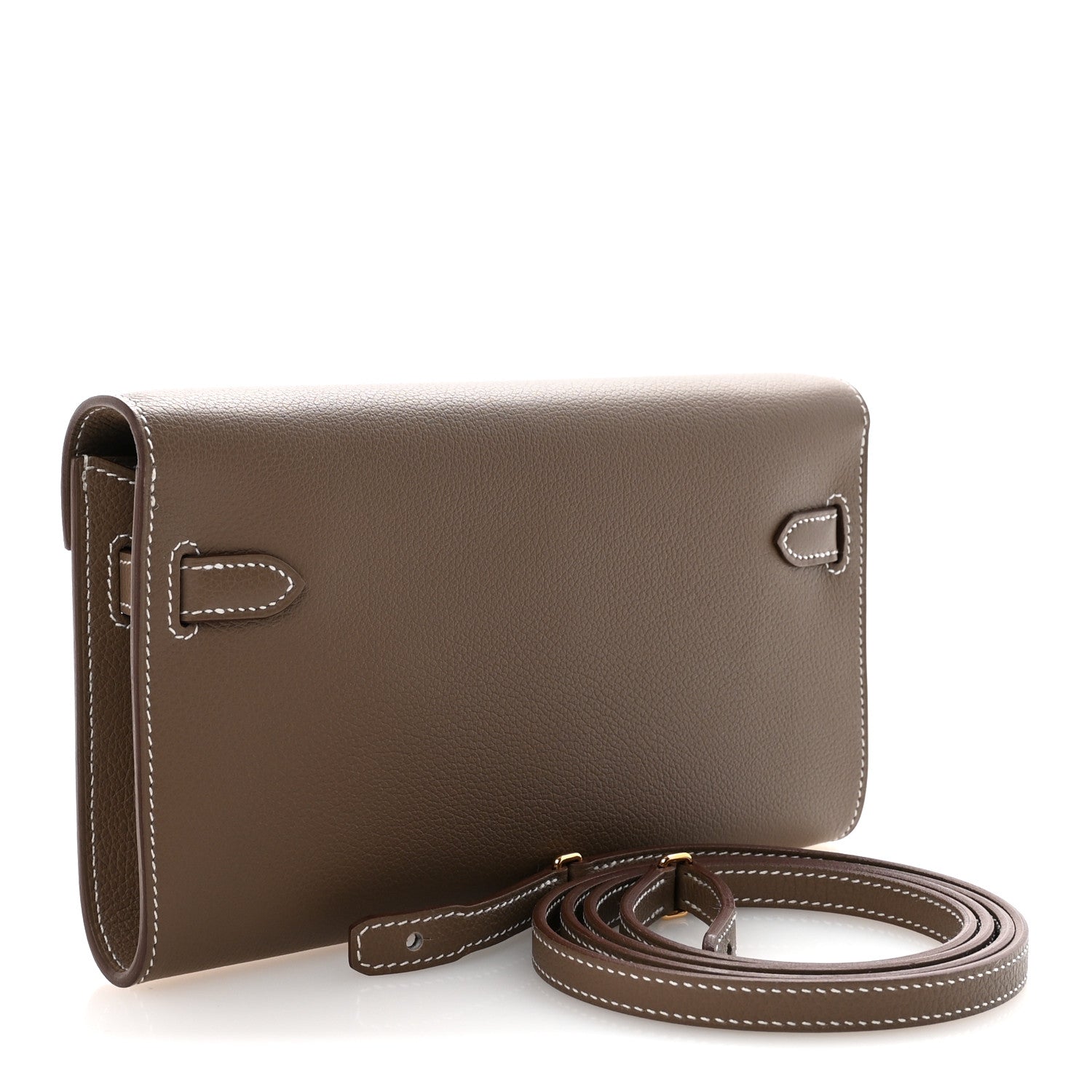 Hermes Evercolor Kelly Wallet To Go Etoupe 3 of 10
