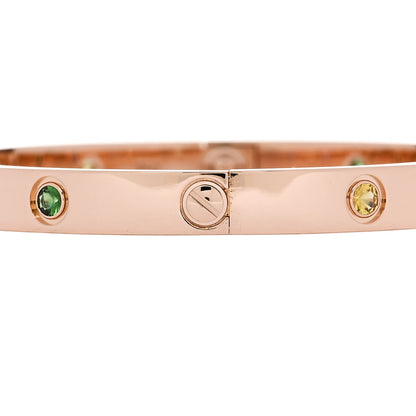 Cartier 18K Pink Gold Sapphire Garnet Amethyst LOVE Bracelet 18 4 of 9