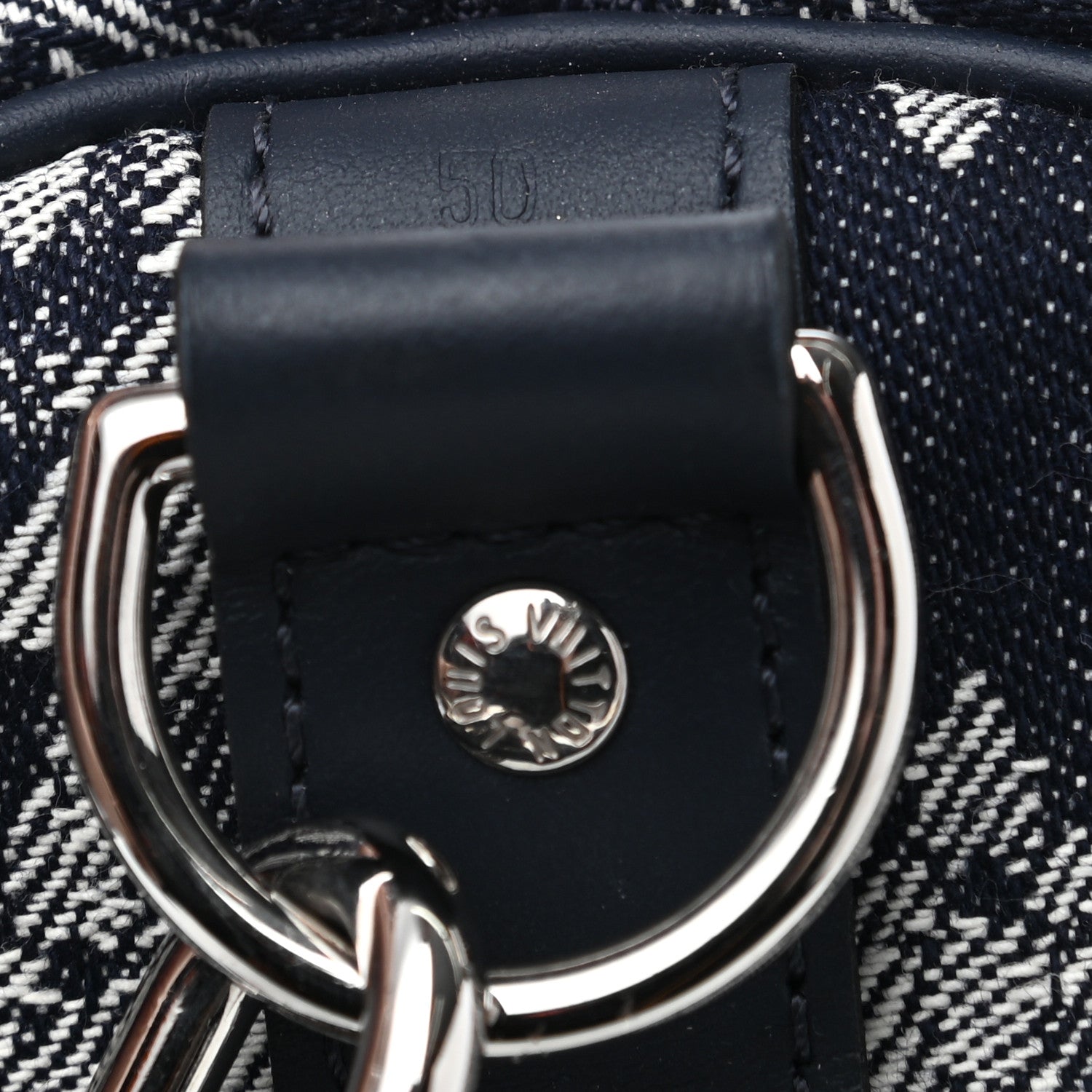 Louis Vuitton Monogram Tapestry Keepall Bandouliere 50 Bleu 8 of 8