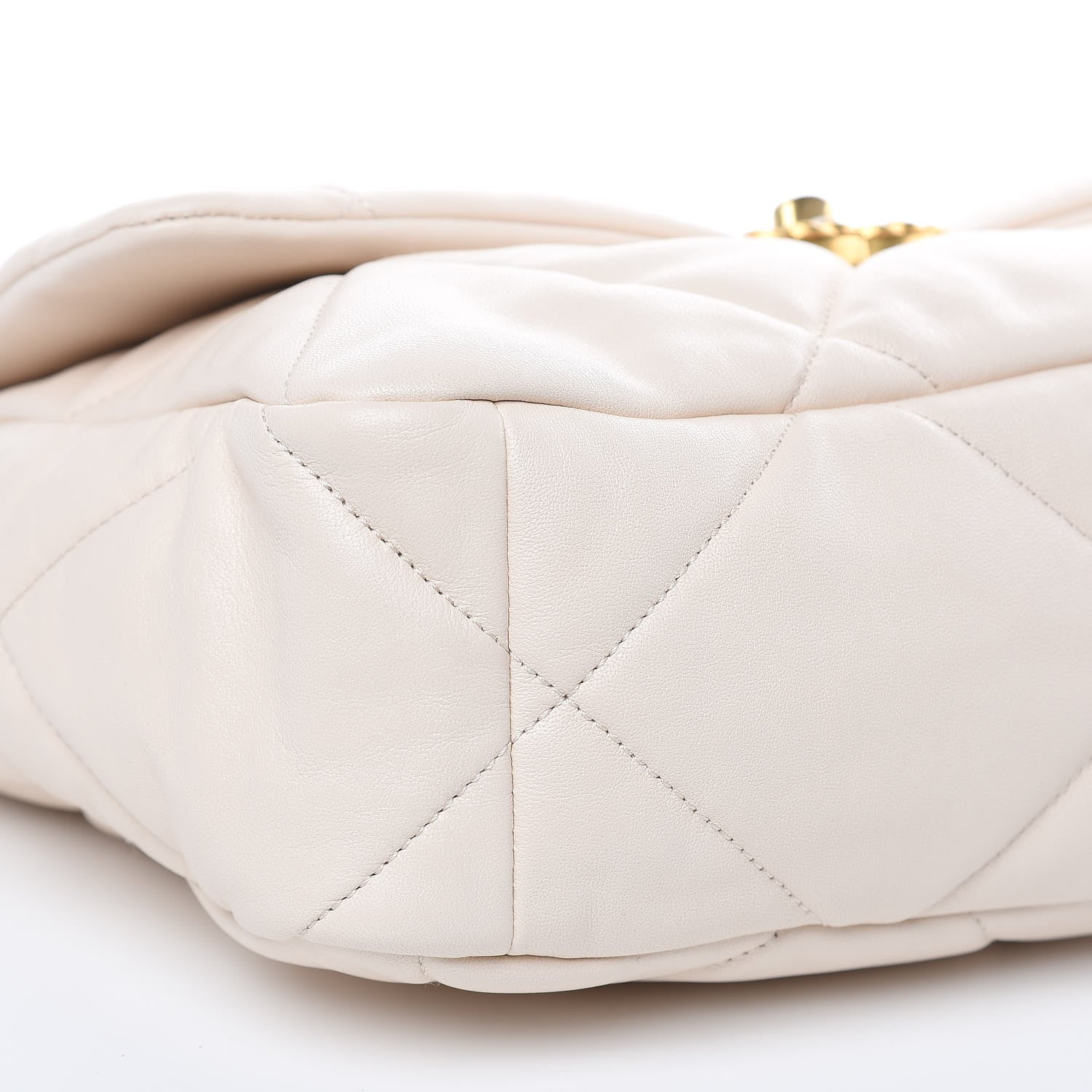 Chanel Lambskin Quilted Large 19 Flap Light Beige 8 of 9