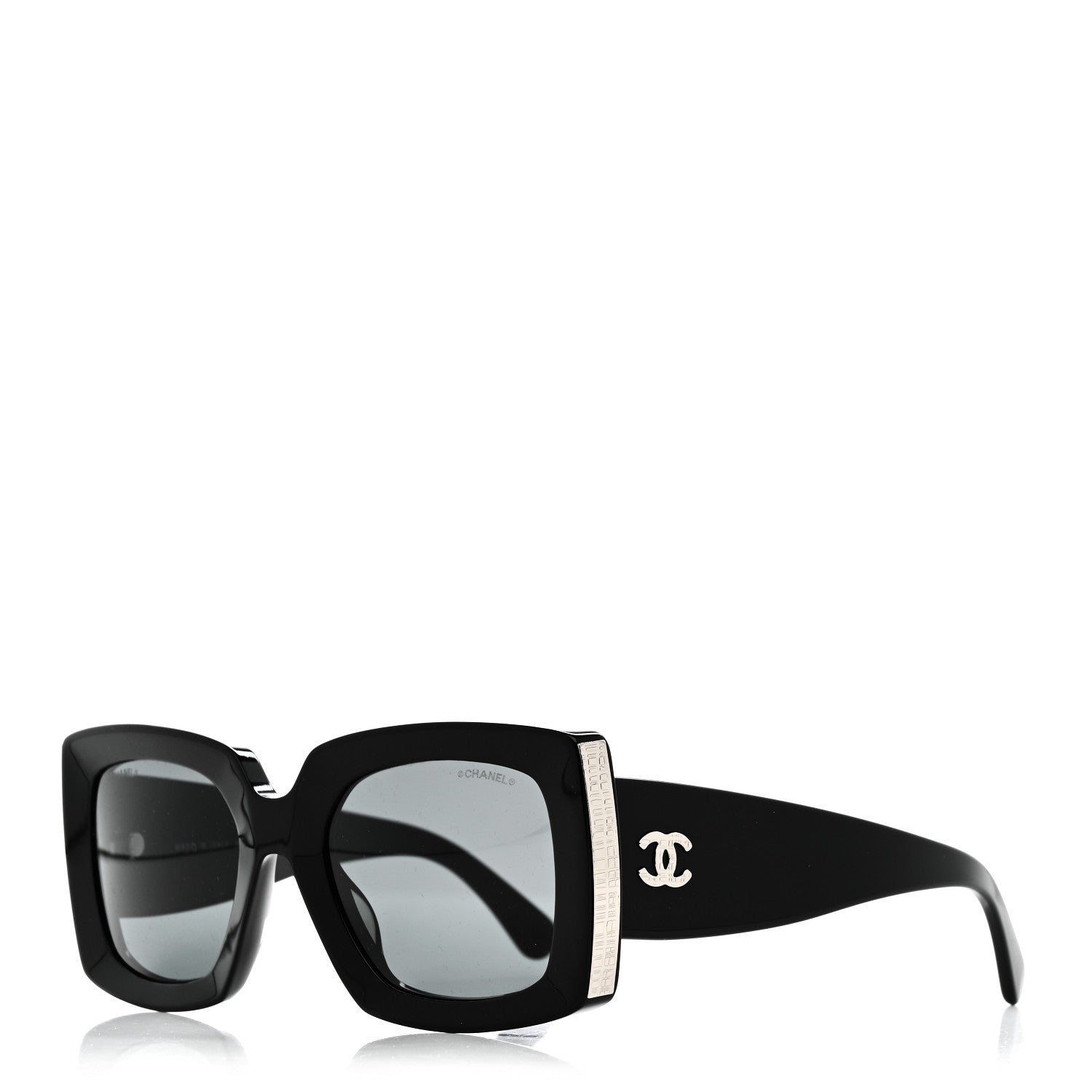 Chanel Acetate Rectangle Sunglasses 5435-A Black 1 of 7