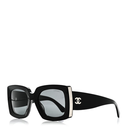 Chanel Acetate Rectangle Sunglasses 5435-A Black 1 of 7