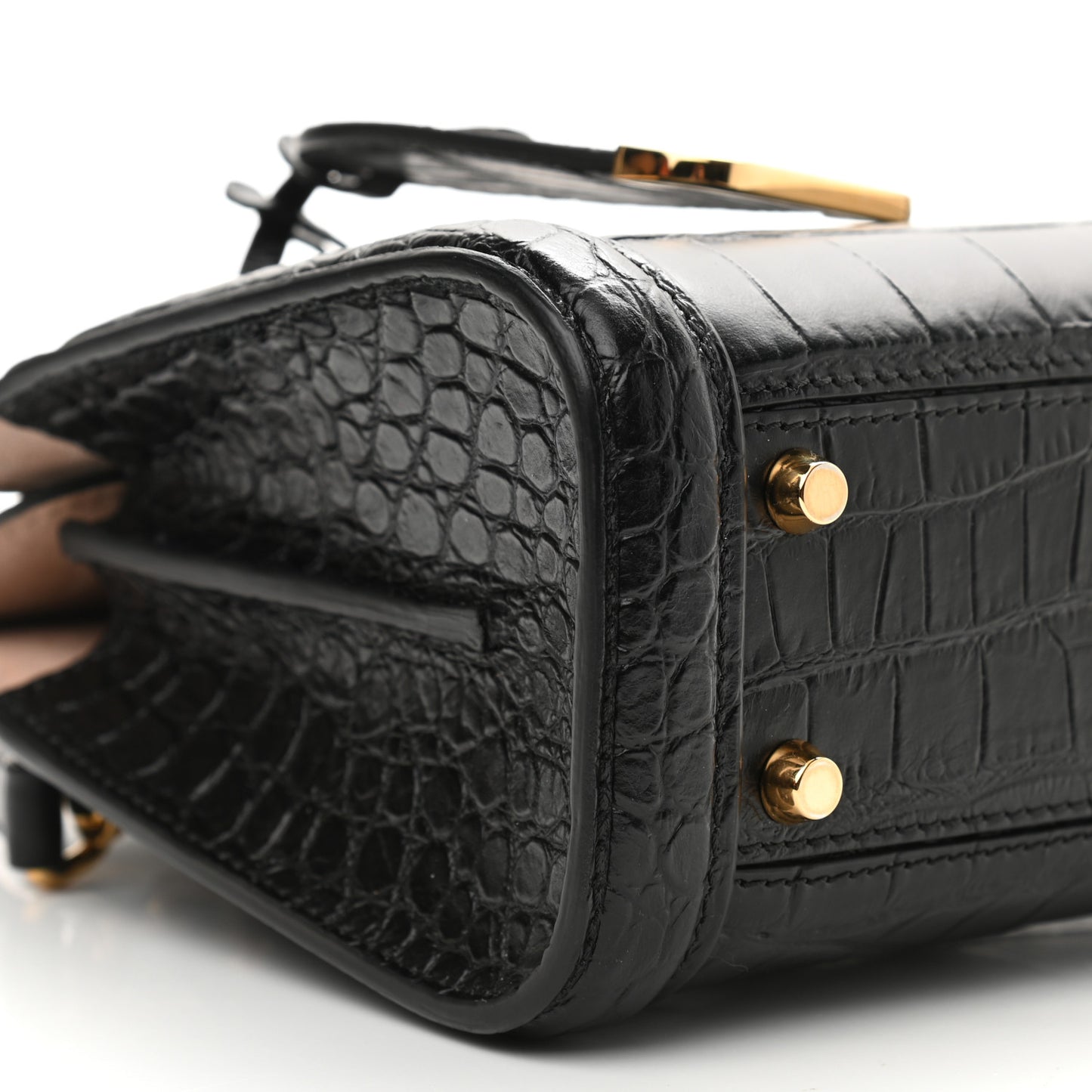 Calfskin Crocodile Embossed Mini Heroine 21 Black