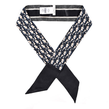 Christian Dior Silk Oblique Mitzah Scarf Blue 1 of 3