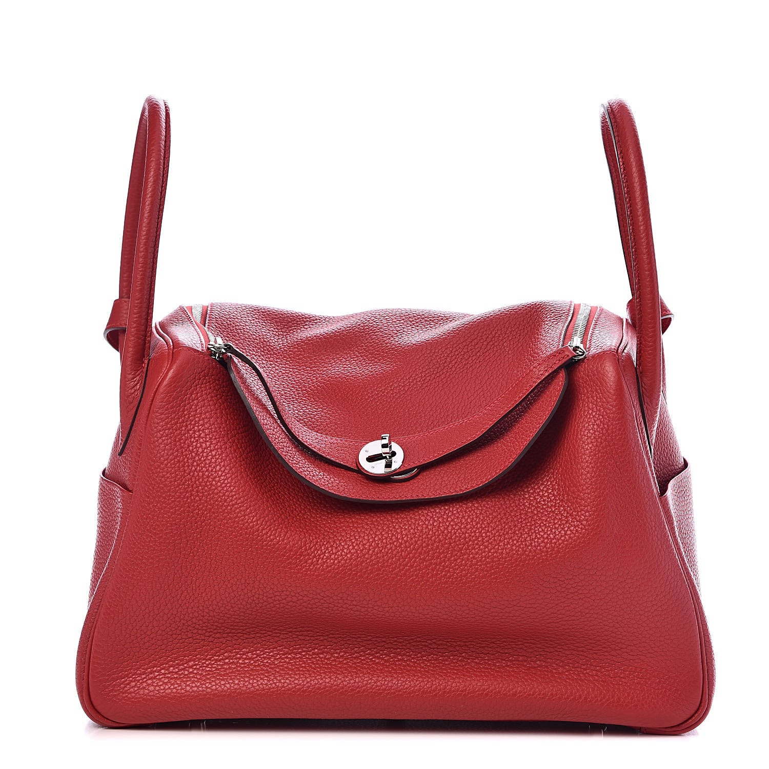 Hermes Taurillon Clemence Lindy 34 Rouge Casaque 1 of 10
