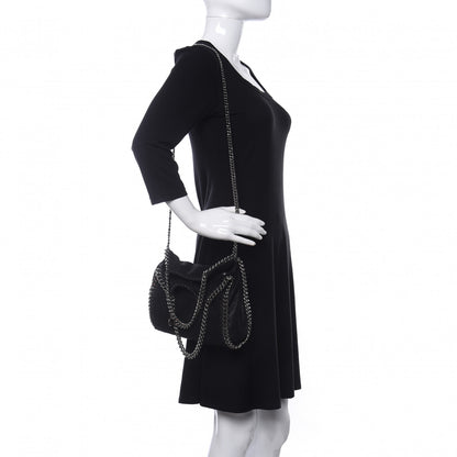 Stella McCartney Shaggy Deer Mini Falabella Fold Over Tote Black 2 of 8