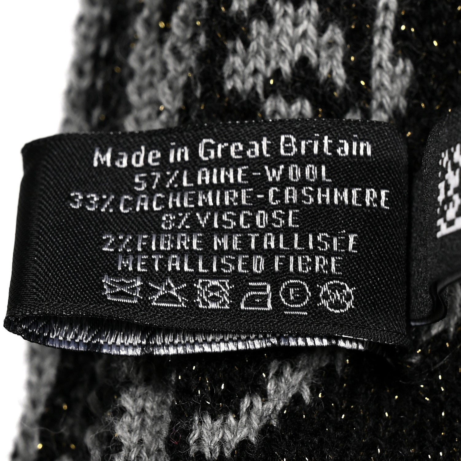 Chanel Wool Cashmere Viscose Metallic Fiber Camellia Scarf Black