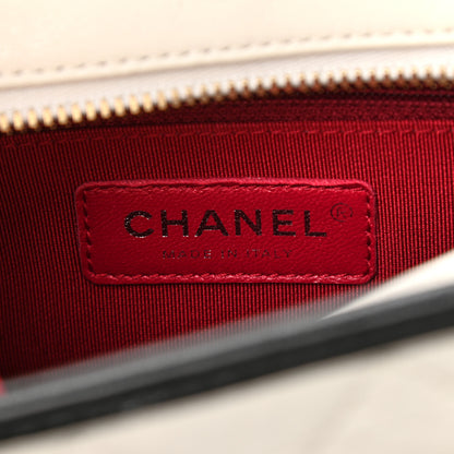 Chanel Aged Calfskin Quilted Small Gabrielle Hobo Black White 6 of 10