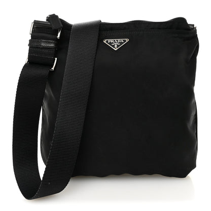 Prada Nylon Flat Messenger Bag Black 1 of 11