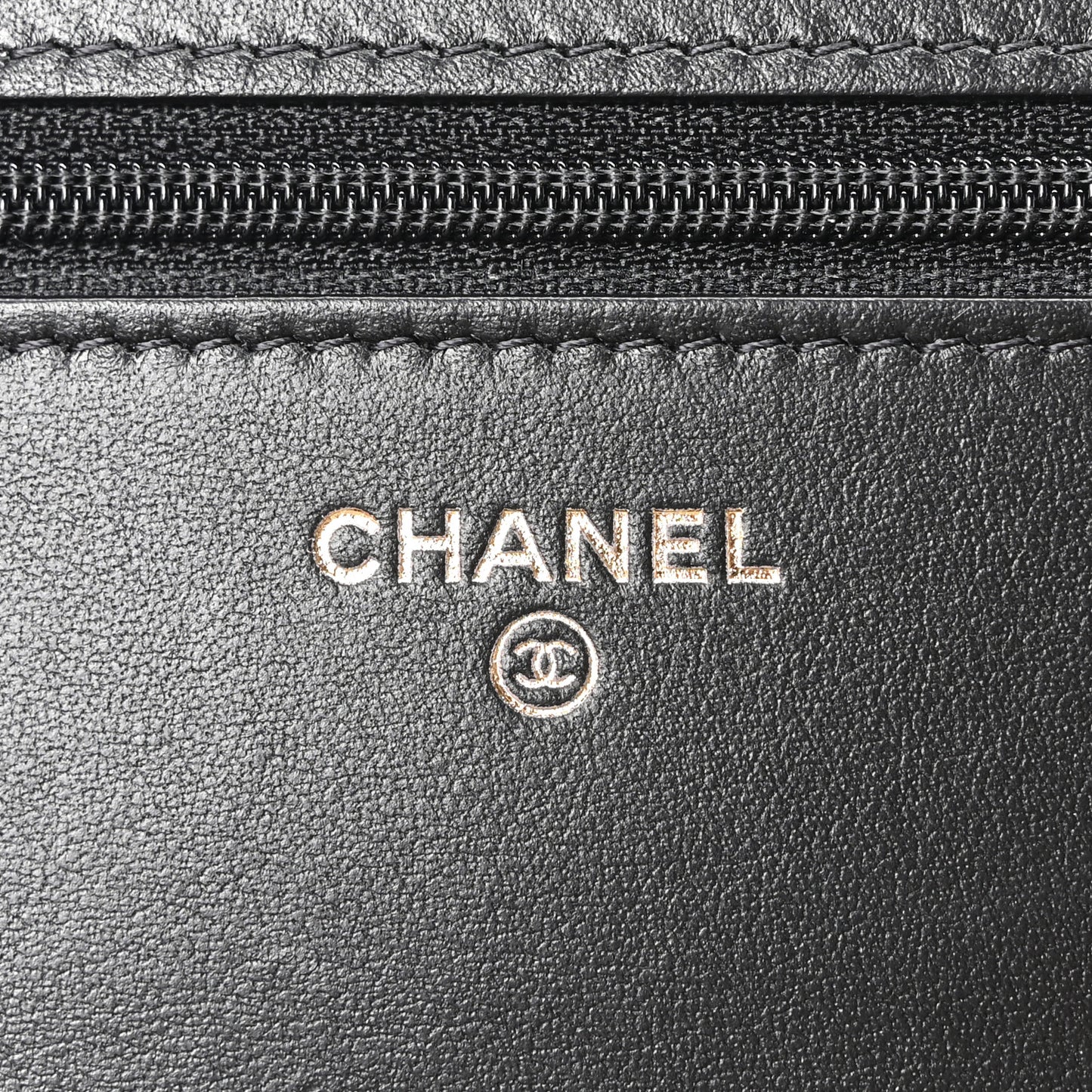 Calfskin Quilted Maxi Pearl Wallet On Chain WOC Black