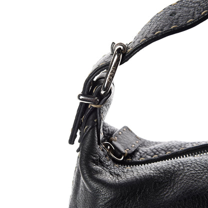 Fendi Calfskin Romano Large Selleria Hobo Black 10 of 14