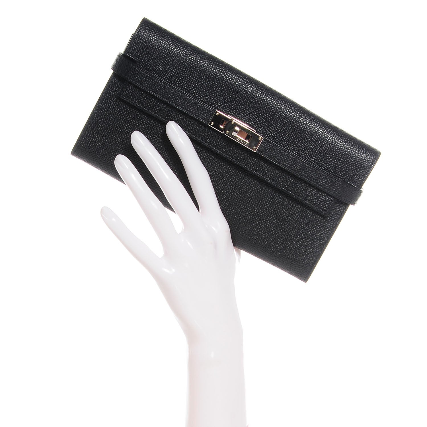 Hermes Epsom Kelly Longue Wallet Black 2 of 12