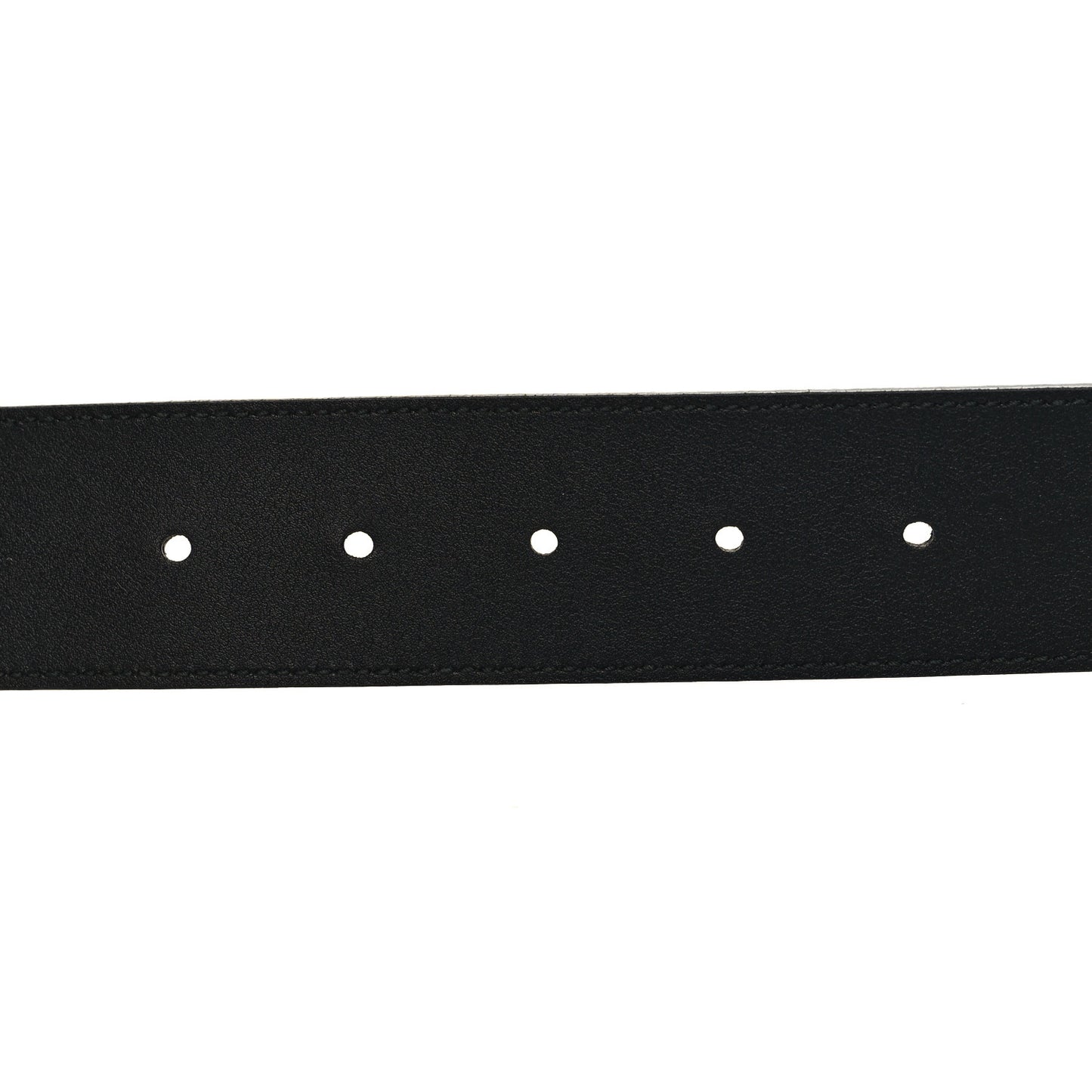 Textured Dollar Calfskin Nickel Double G 40mm Belt 85 34 Black