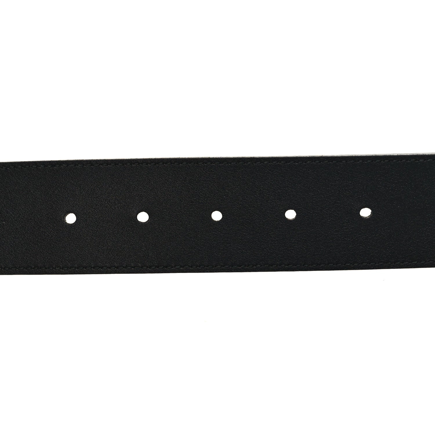 Gucci Textured Dollar Calfskin Nickel Double G 40mm Belt 85 34 Black 4 of 5