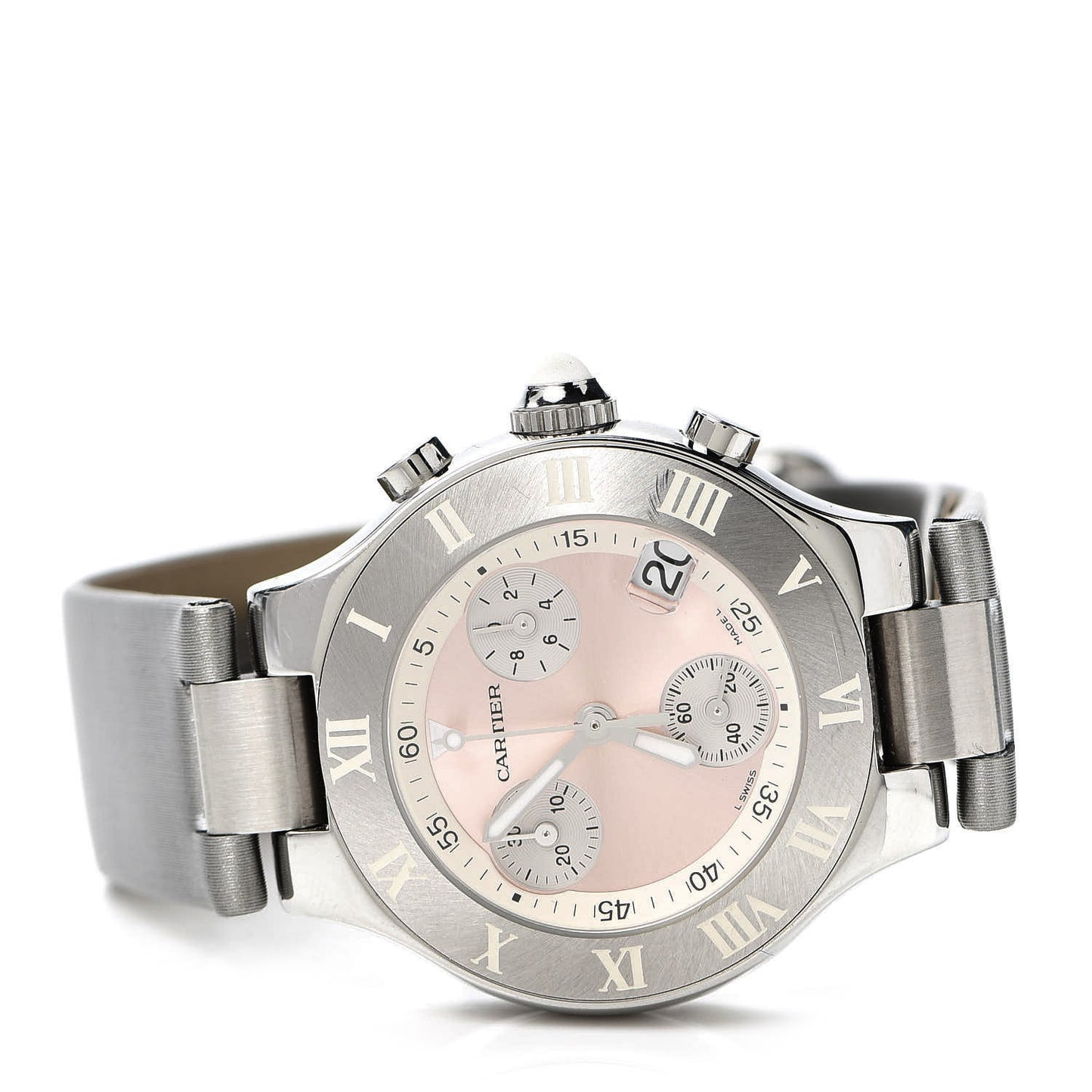 Stainless Steel Satin 32mm Must 21 Chronoscaph Quartz Watch Pink