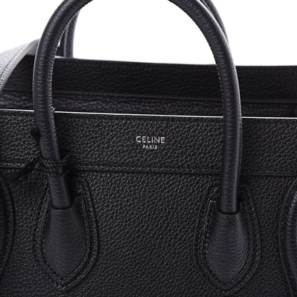 Celine Drummed Calfskin Nano Luggage Black 8 of 10