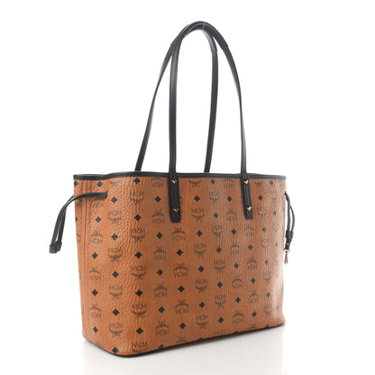 MCM Visetos Medium Reversible Shopping Tote Cognac Black 3 of 9