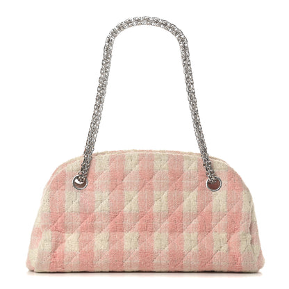 Chanel Tweed Quilted Small Just Mademoiselle Bowling Bag Pink White 1 of 12