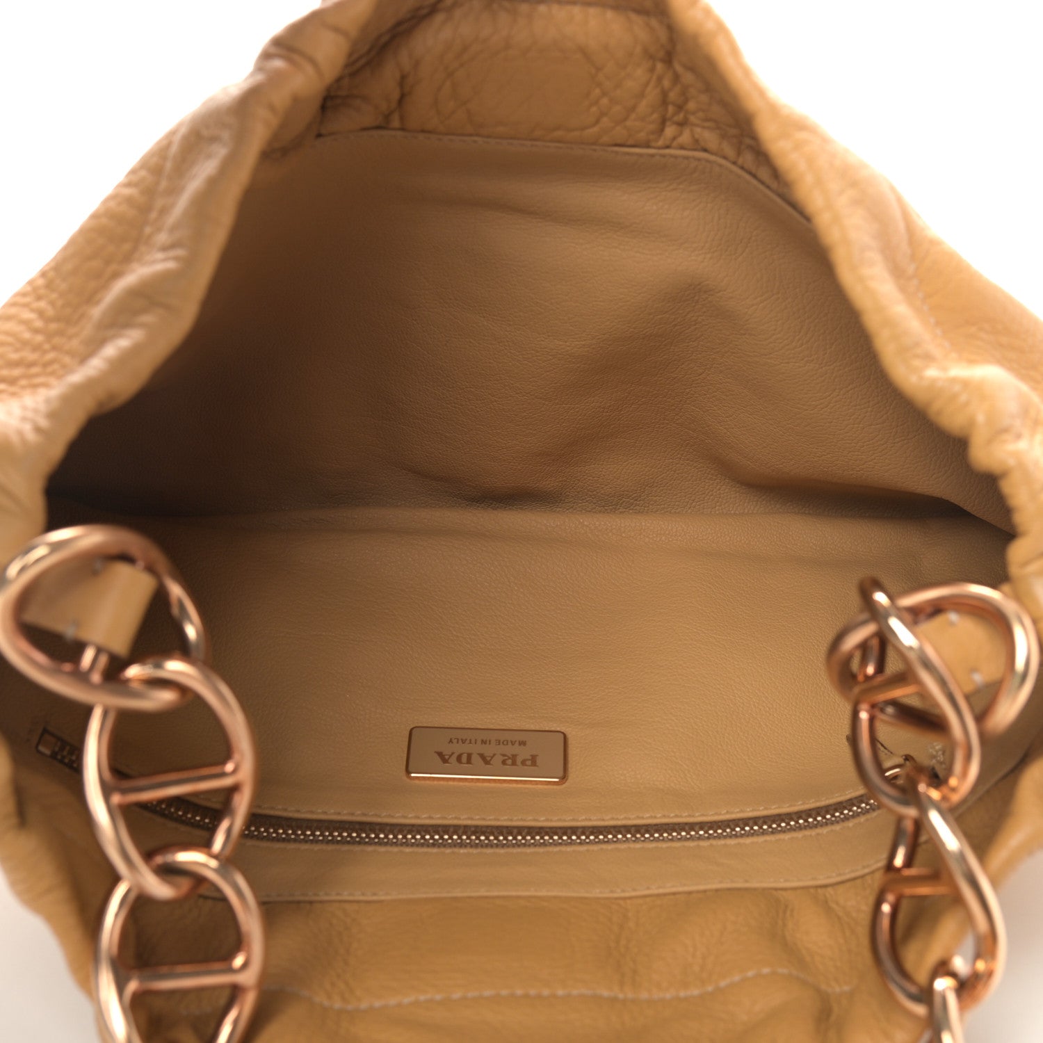 Prada Vitello Daino Shoulder Bag Miele 5 of 12