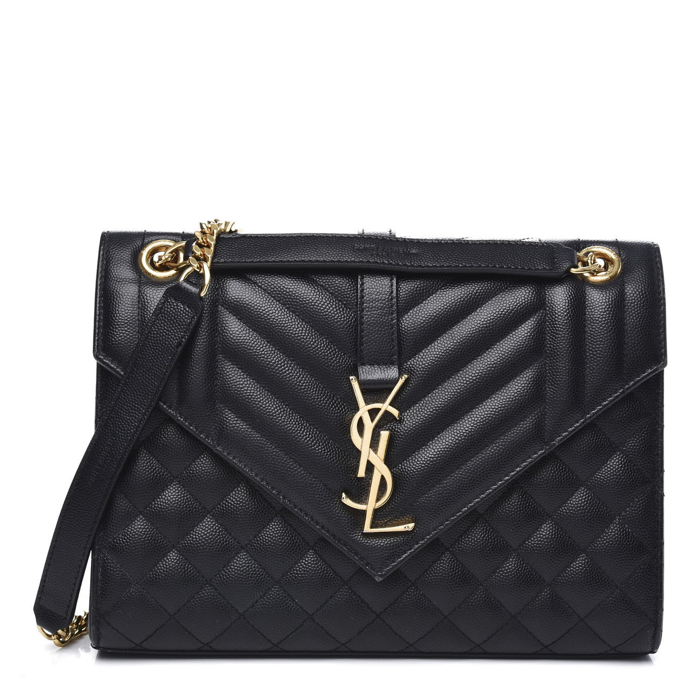 Grain De Poudre Textured Mixed Matelasse Triquilt Medium Monogram Satchel Black