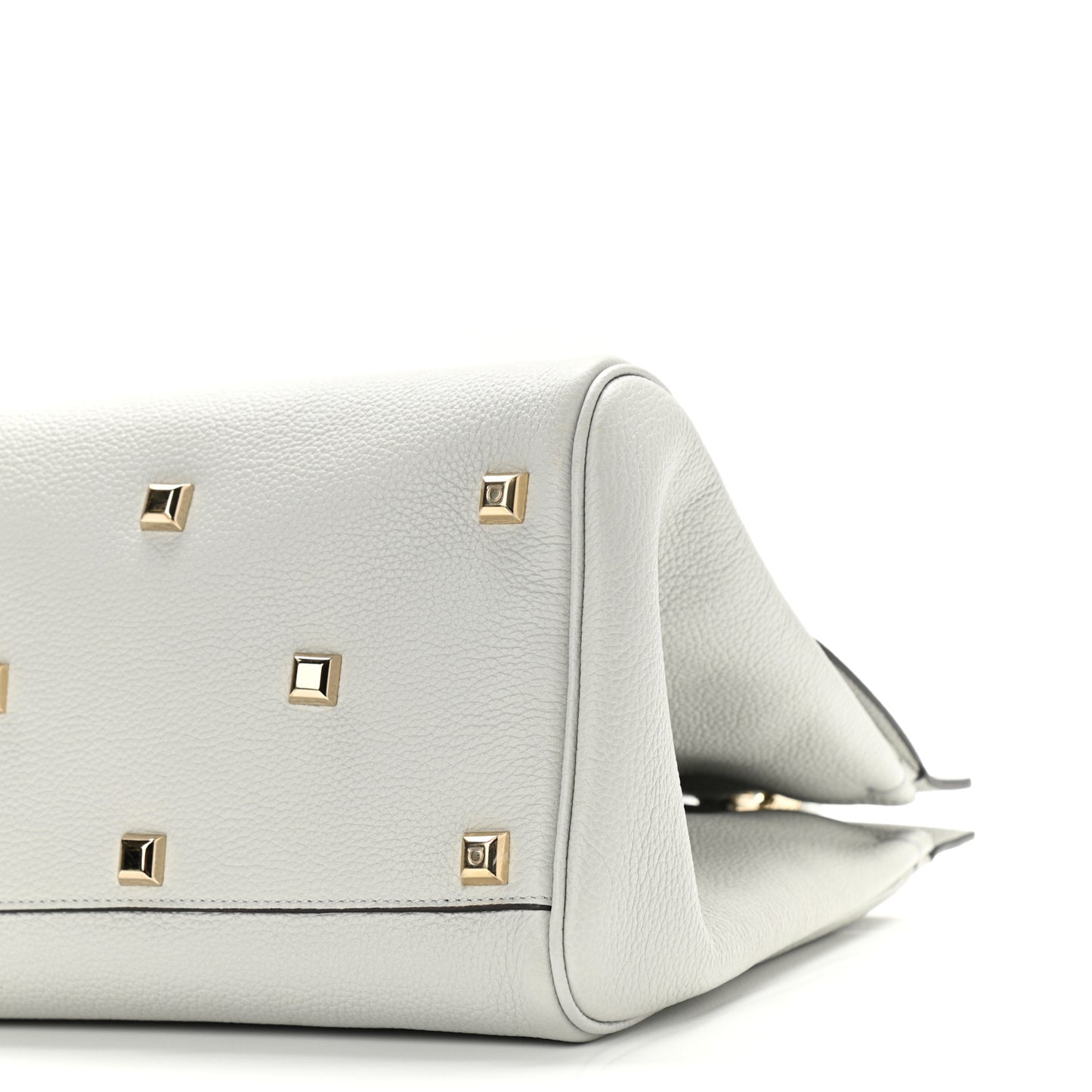 Hammered Calfskin Medium Studio Bag Grey