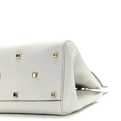 Salvatore Ferragamo Hammered Calfskin Medium Studio Bag Grey 9 of 9