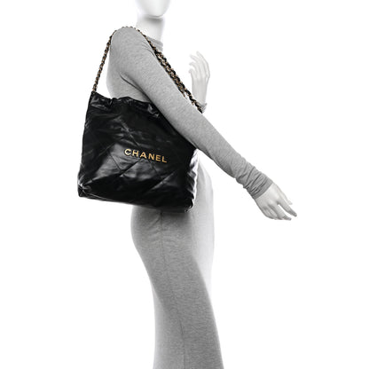 Chanel Shiny Calfskin Quilted Small Chanel 22 Black 2 of 11