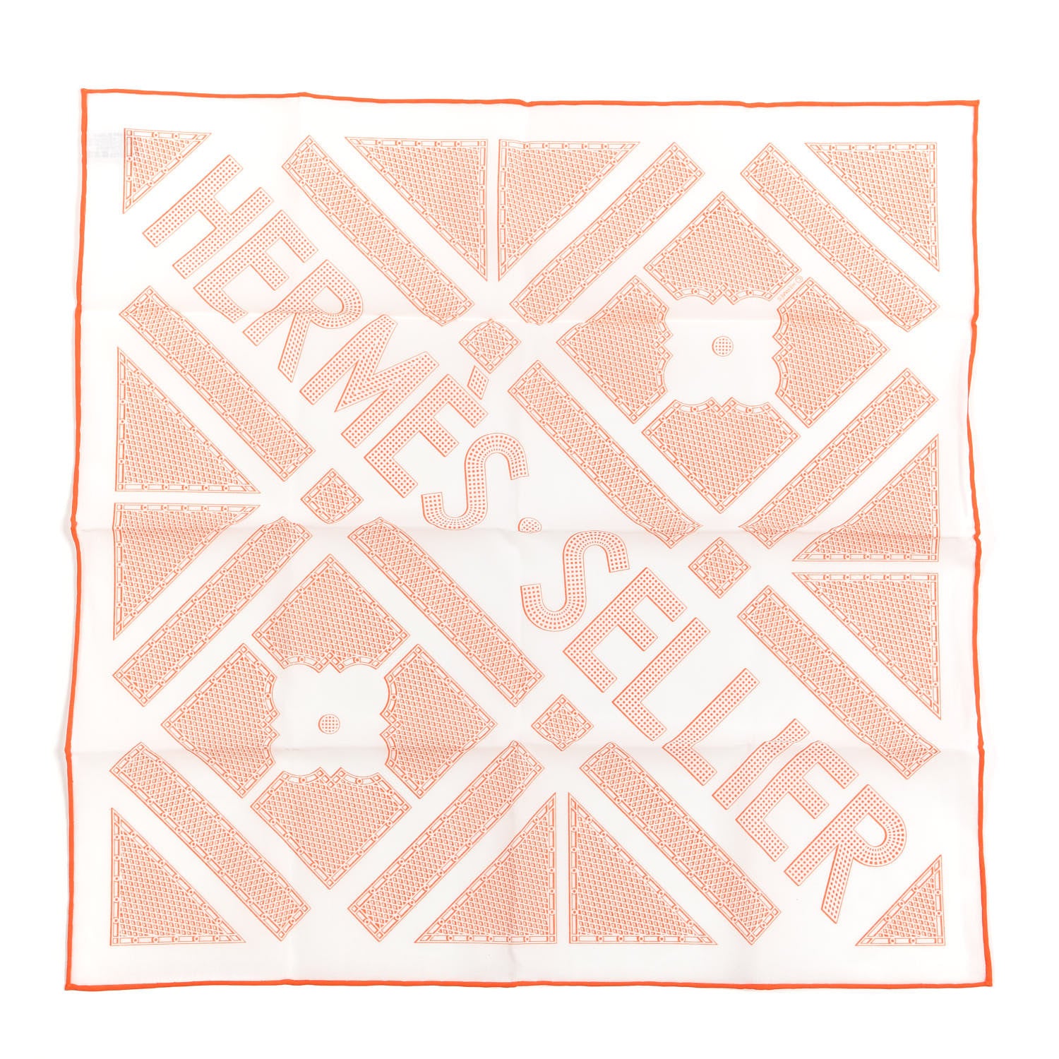 Hermes Silk Sellier Handkerchief Orange 1 of 4