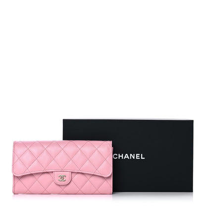 Chanel Caviar Quilted Large Gusset Flap Wallet Light Pink 12 of 12