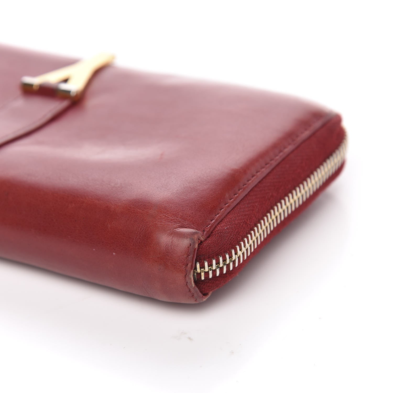 Saint Laurent Calfskin Classic Y Ligne Zip Around Wallet Red 8 of 11