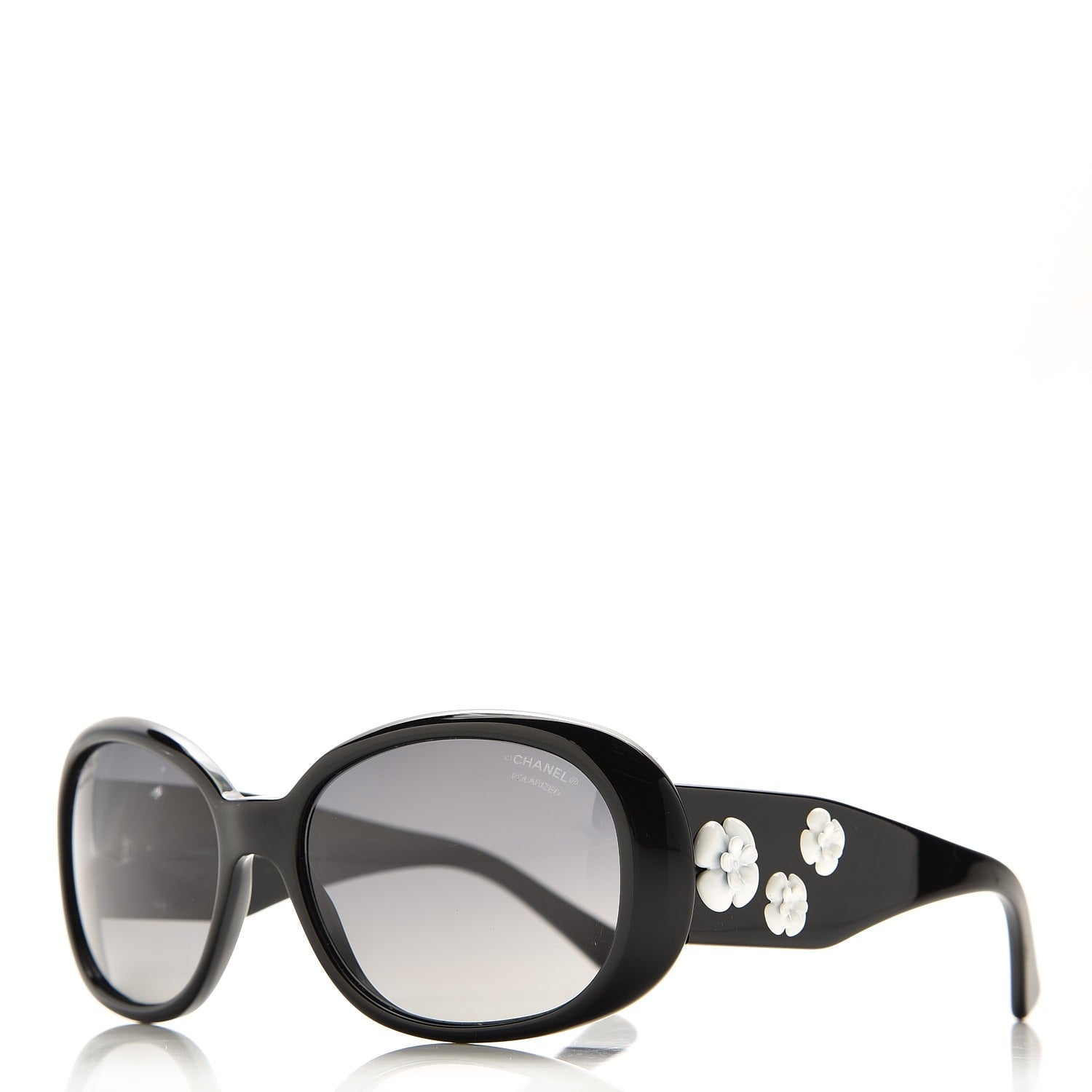Chanel Camellia CC Sunglasses 5113 Black White 1 of 10