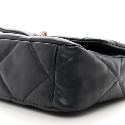 Chanel Lambskin Quilted Large Chanel 19 Flap Navy Blue 10 of 10