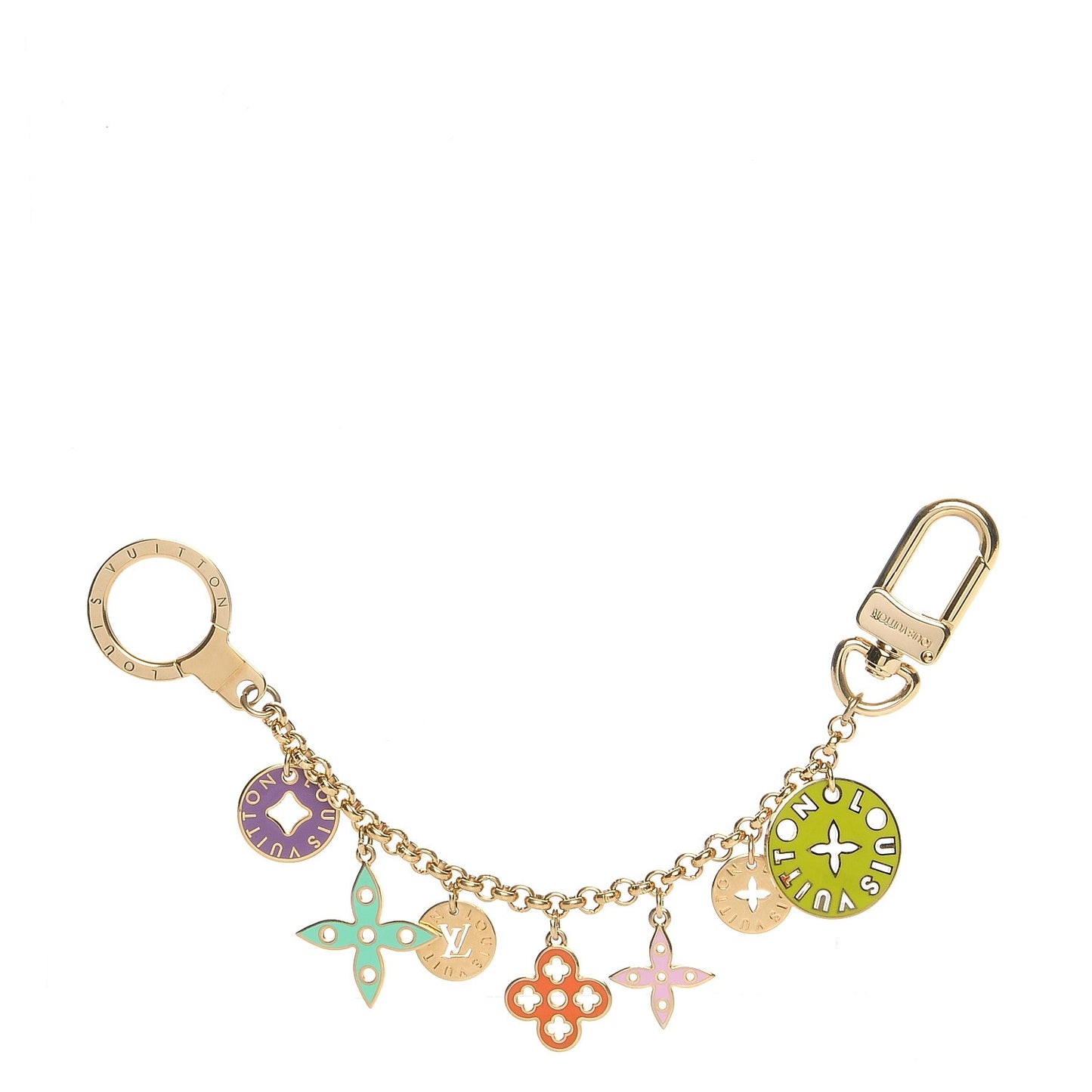 Enamel Looping Key Chain Bag Charm Multicolor