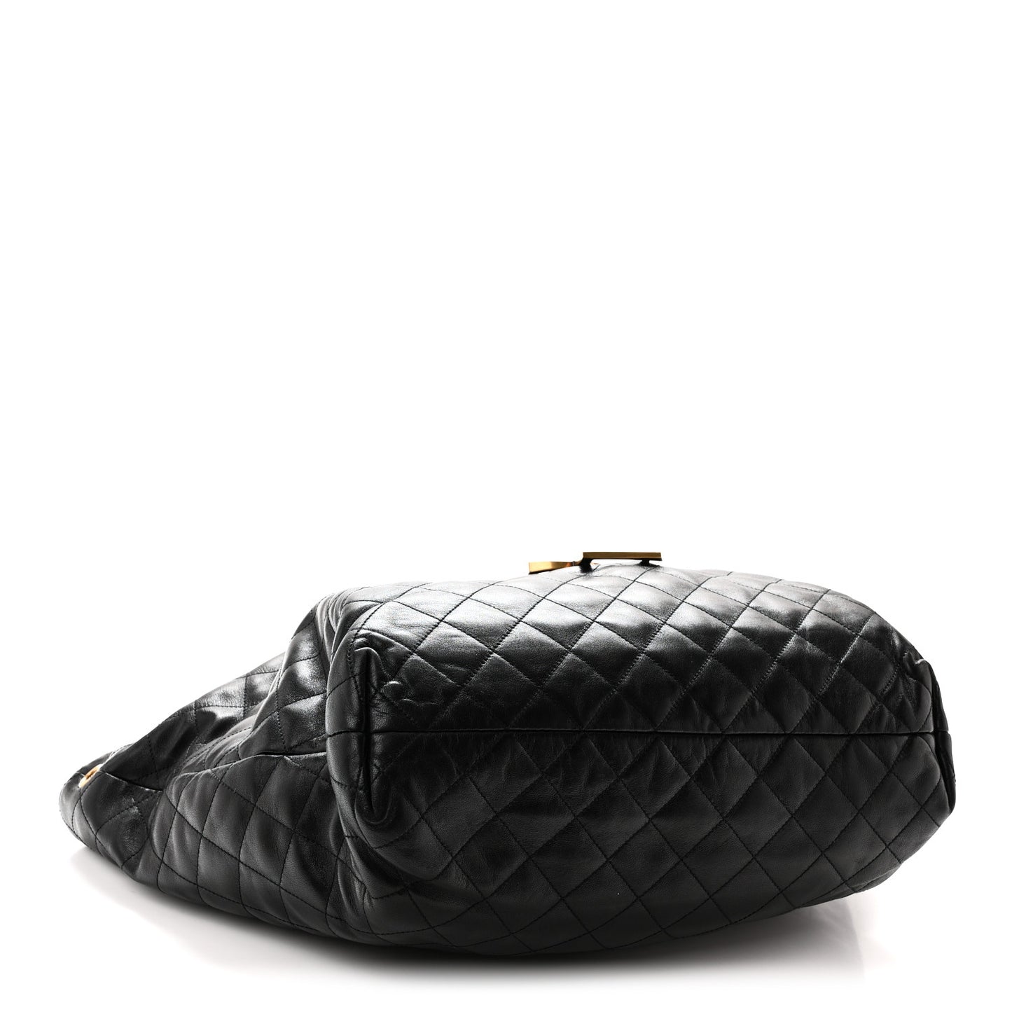 Lambskin Quilted Maxi Icare Shopping Tote Black