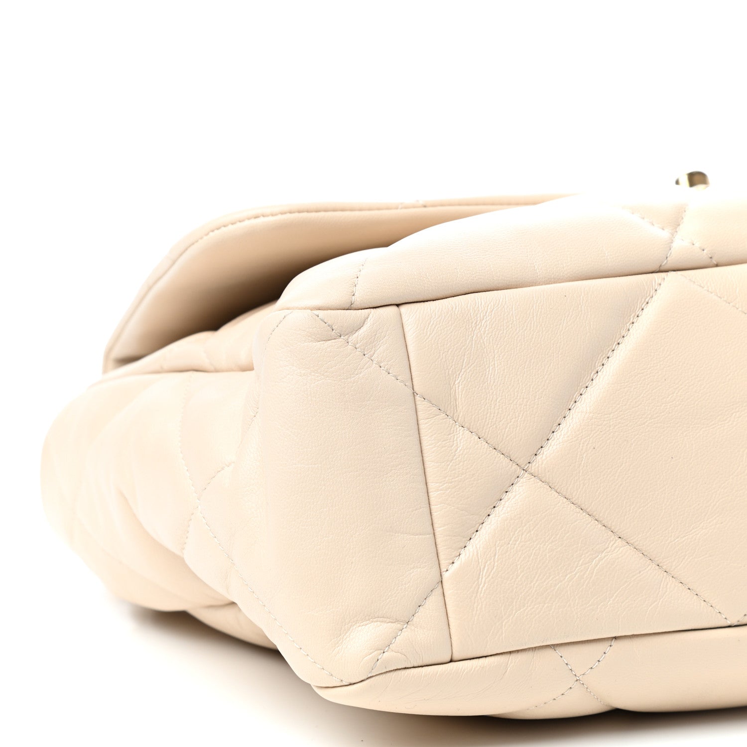 Chanel Lambskin Quilted Maxi Chanel 19 Flap Light Beige 8 of 10