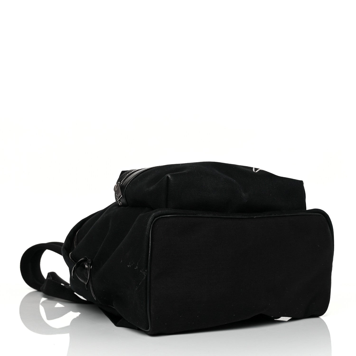 Saint Laurent Canvas Signature Embroidered City Backpack Black 4 of 12