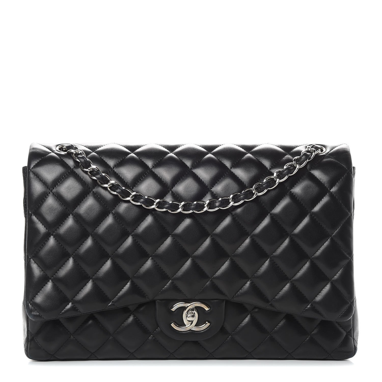 Chanel Lambskin Quilted Maxi Double Flap Black 1 of 19