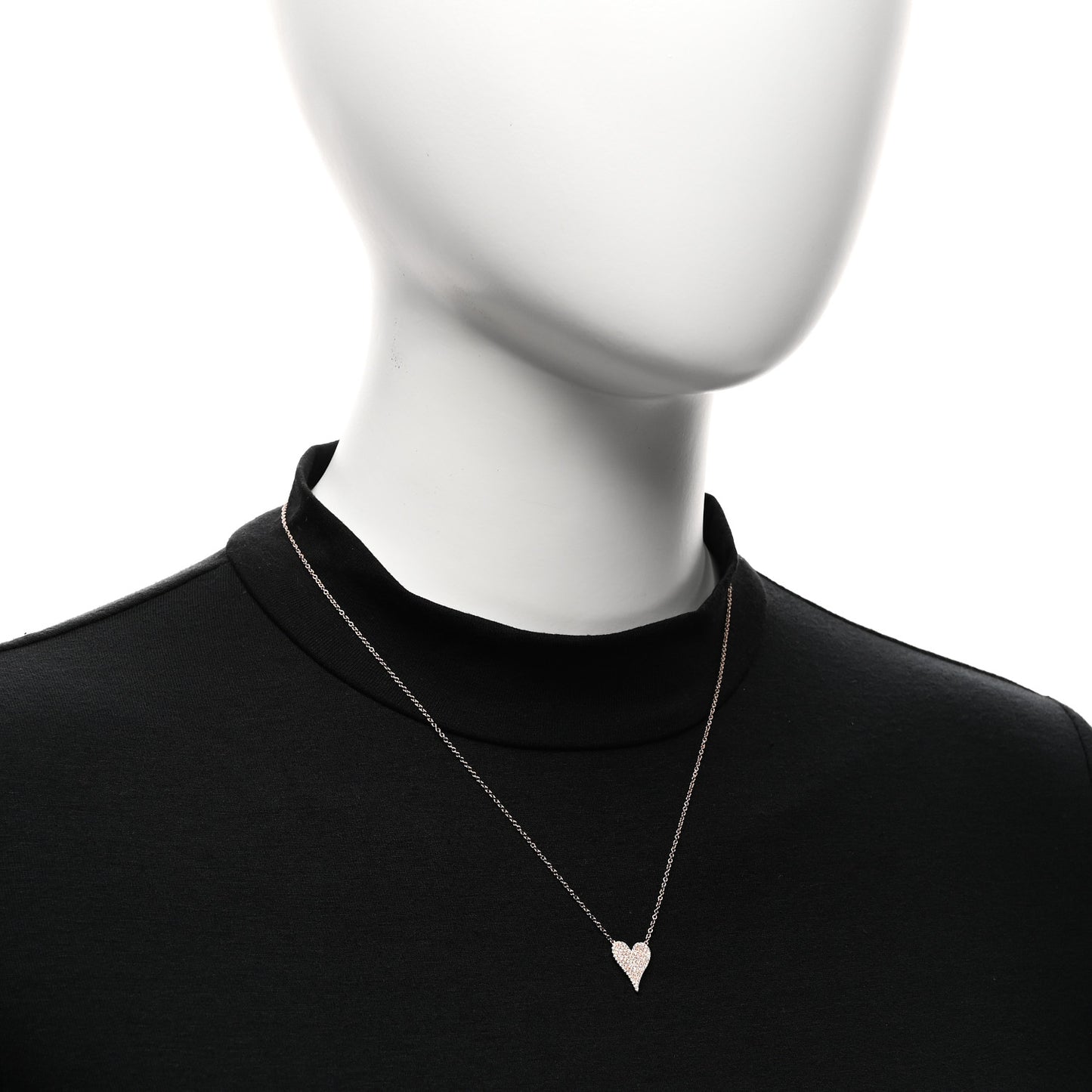 14K Rose Gold Diamond .18ctw Pave Heart Pendant Necklace