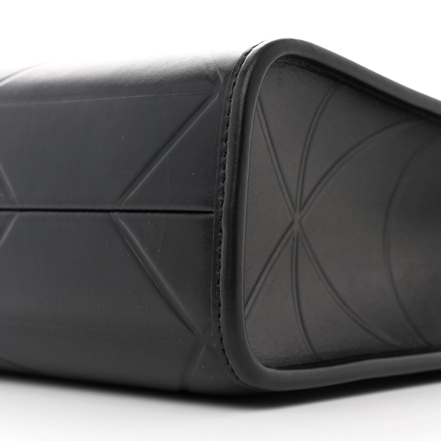 Soft Calfskin Triangolo Symbole Embossed Mini Tote Black